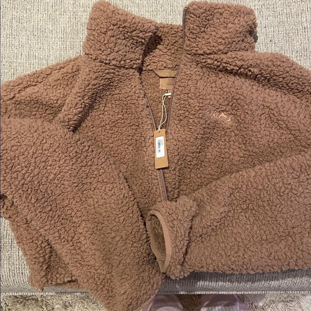 SKIMS Tan Sherpa Jacket